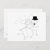 日付の結婚式の写真カードの保存 案内ポストカード (正面/裏面)