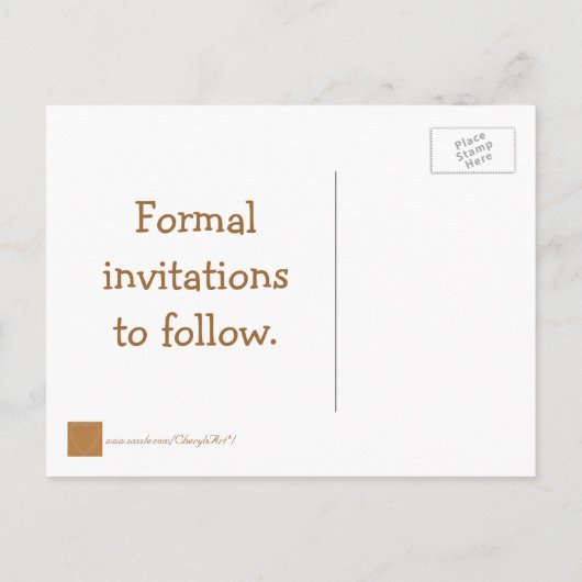 日付の結婚式はがき、ターコイズハートを保存 案内ポストカード (裏面)