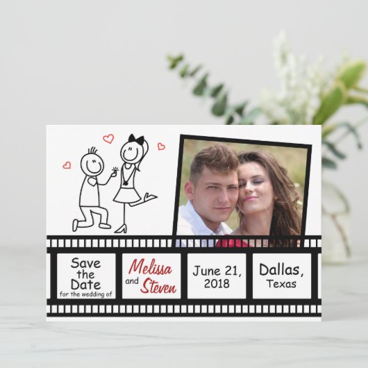 日付の結婚式招待状の設計を救って下さい セーブザデート (スタンド正面)