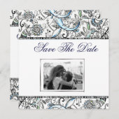 日付の結婚式招待状を救って下さい 招待状 (正面/裏面)