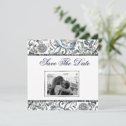 日付の結婚式招待状を救って下さい 招待状 (スタンド正面)