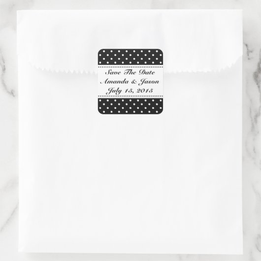 日付の結婚式用シールを救って下さい スクエアシール (バッグ)