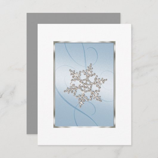 日付の結晶の雪のフレークを保存 セーブザデート (正面/裏面)