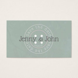 日付の緑とピンクのボタンの裁縫カードを保存