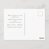 日付の緑のリーフエレガント金ゴールドの保存 ポストカード (裏面)