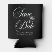 日付の編集可能な色のミニマルモダンリストの保存 缶クーラー (正面)