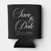 日付の編集可能な色のミニマルモダンリストの保存 缶クーラー (裏面)