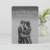 日付の縦の写真エレガントカードを保存 セーブザデート (スタンド正面)