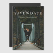 日付の縦写真をエレガント保存する マグネット招待状 (正面/裏面)