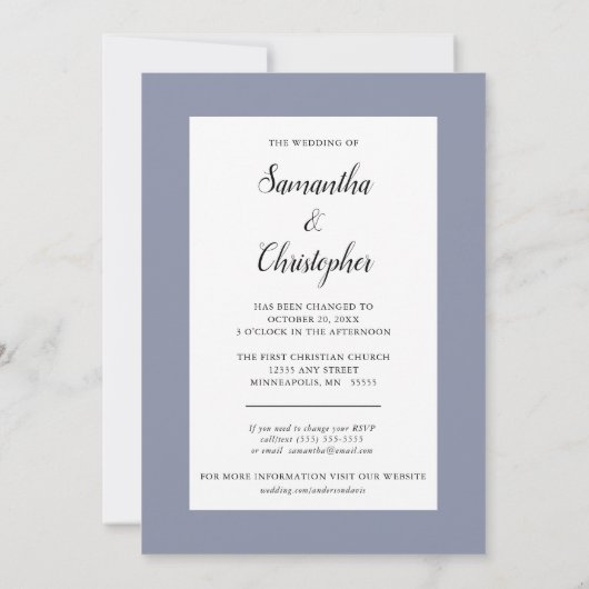 日付の縦写真を変更結婚した 招待状 (裏面)