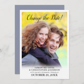 日付の縦写真を変更結婚した 招待状 (正面/裏面)