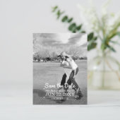 日付の縦型のフォトカスタムはがき保存 案内ポストカード (スタンド正面)