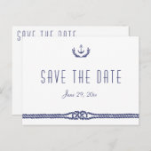 日付の航海の白抜きをいかり付きで保存 案内ポストカード (正面/裏面)