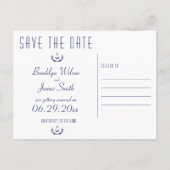 日付の航海の白抜きをいかり付きで保存 案内ポストカード (裏面)