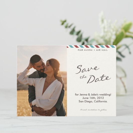 日付の航空便の手紙を保存 セーブザデート (スタンド正面)