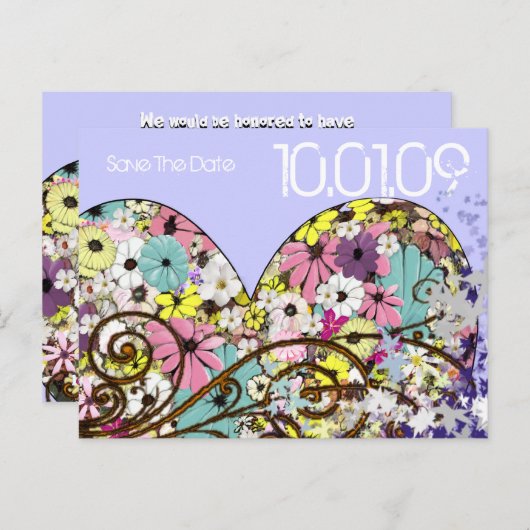 日付の花との保葉存 案内ポストカード (正面/裏面)