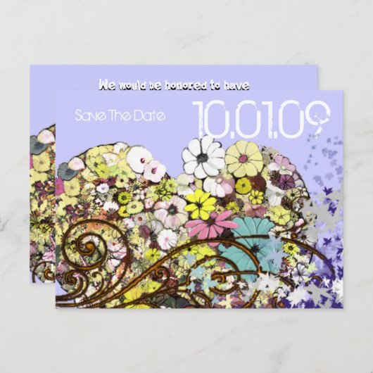 日付の花との保葉存 案内ポストカード (正面/裏面)