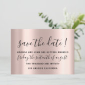 日付の花嫁の結婚バラピンクシルバーを保存 セーブザデート (スタンド正面)