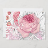 日付の花嫁の結婚バラモノグラムピンクを保存 セーブザデート (裏面)