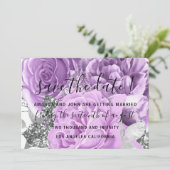 日付の花嫁結婚バラ紫を保存 セーブザデート (スタンド正面)