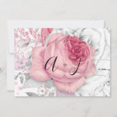 日付の花嫁結婚バラPinKホワイトを保存 セーブザデート (裏面)