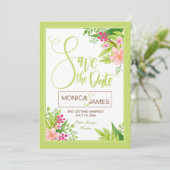 日付の花柄の発表を救って下さい 招待状 (スタンド正面)