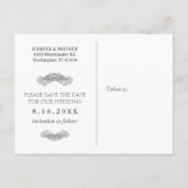 日付の葉書結婚を保存する – 愛の木 案内ポストカード (裏面)