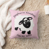 日付の誕生かわいい漫画ヒツジ装飾用クッション クッション (ブランケット)