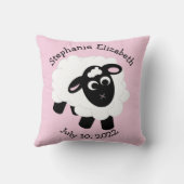 日付の誕生かわいい漫画ヒツジ装飾用クッション クッション (裏面)