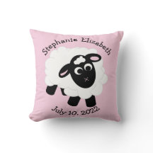 日付の誕生かわいい漫画ヒツジ装飾用クッション