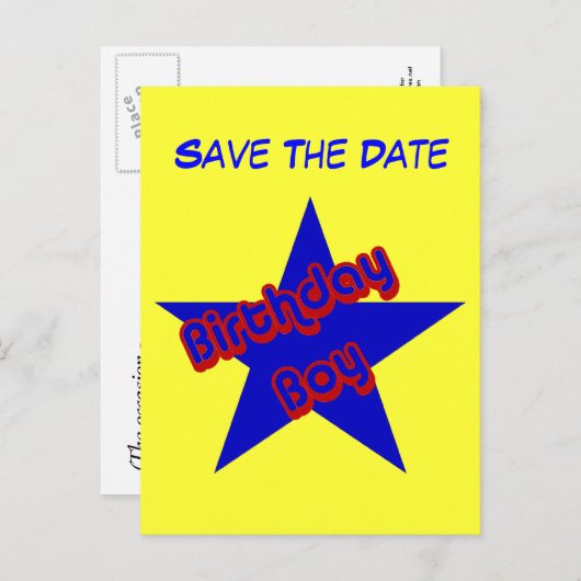 日付の誕生日ボーイ葉書のおもしろい保存 案内ポストカード (正面/裏面)