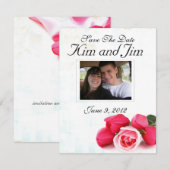 日付の赤いバラの招待を救って下さい セーブザデート (正面/裏面)