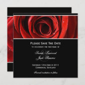 日付の赤いバラの招待状を救って下さい セーブザデート (正面/裏面)