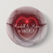 日付の赤い輪郭によってつけられるハートを救って下さい 缶バッジ (正面)