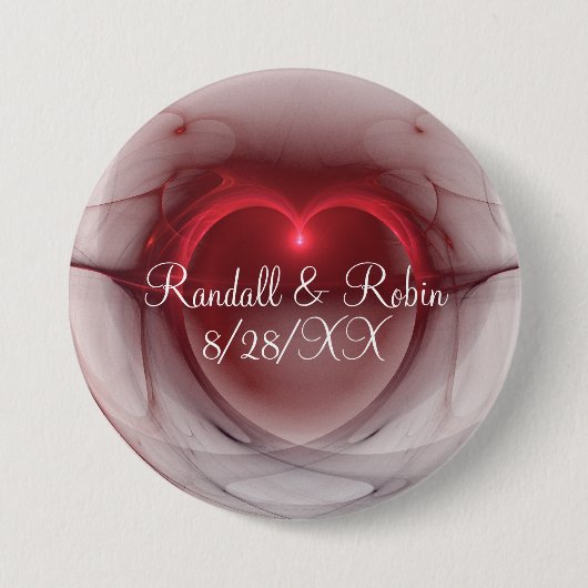 日付の赤い輪郭によってつけられるハートを救って下さい 缶バッジ (正面)