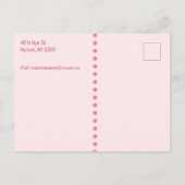 日付の赤ちゃんのシャワーを傘で保存 案内ポストカード (裏面)