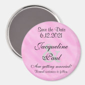 日付の赤面ピンクの白い水色を保存 マグネット (正面/裏面)