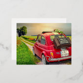 日付の車の結婚葉書の箔を保存 箔シーズンポストカード (正面/裏面)