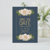 日付の通知を保存するバラ 招待状 (スタンド正面)