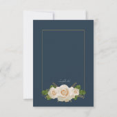 日付の通知を保存するバラ 招待状 (裏面)