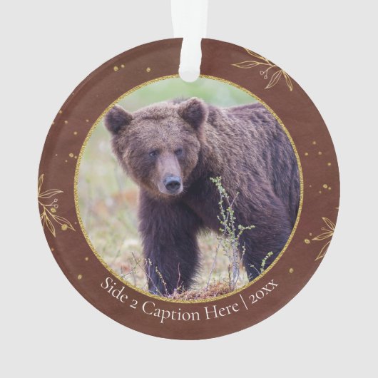日付の野生動物写真記念 オーナメント (裏面)