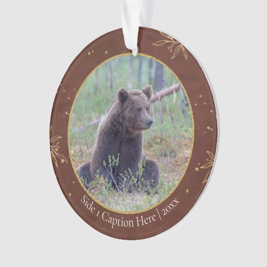 日付の野生動物写真記念 オーナメント (正面)