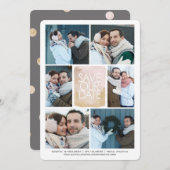 日付の金ゴールドWatercolor Centerフォトグリッドを保存| セーブザデート (正面/裏面)