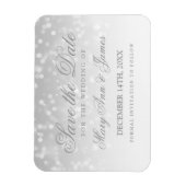 日付の銀結婚色の《写真》ぼけ味の輝きを保存 マグネット (縦)