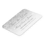 日付の銀結婚色の《写真》ぼけ味の輝きを保存 マグネット (左側)