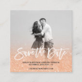 日付の銅の日焼けのフェイクなグリッターの写真を救って下さい スクエア名刺 (正面)