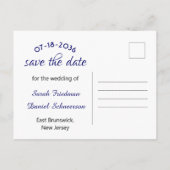 日付の青い枠の告知はがきを保存する 案内ポストカード (裏面)