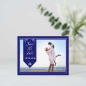 日付の青い枠の告知はがきを保存する 案内ポストカード (スタンド正面)