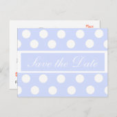 日付の青い水玉模様写真はがきを保存 案内ポストカード (正面/裏面)