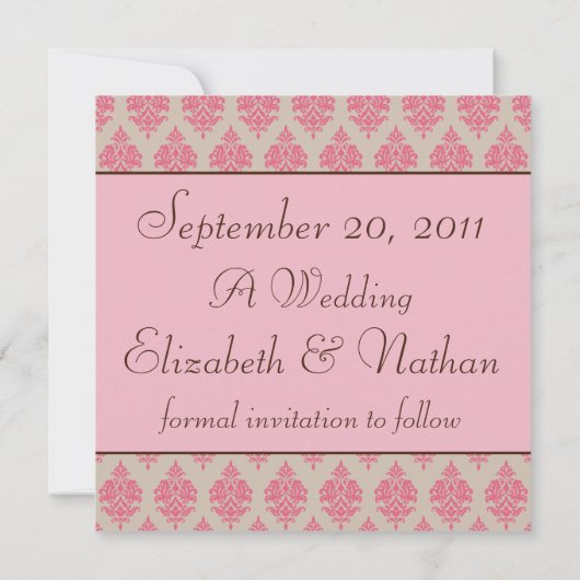 日付の馬とキャリッジの招待状の保存 セーブザデート (裏面)